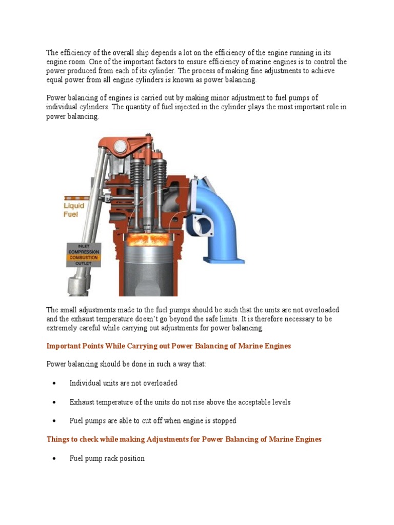 Important Points While Carrying Out Power Balancing of Marine Engines