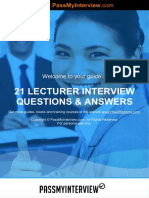 21 Lecturer Interview Questions & Answers: Order ID: 0028913