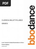 Classical Ballet Syllabus Grade 6: Level 3 Award in Graded Examinations in Dance Female Syllabus