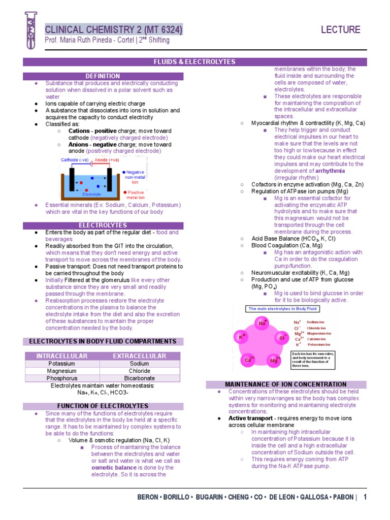 (CC Lec) Fluid & Electrolytes | PDF | Angiotensin | Electrolyte