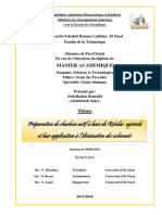 Préparation de Charbon Actif À Base de Résidus Agricole Et Leur Application À L'élimination Des Colorants