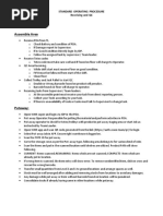 Assemble Area: Standard Operating Procedure Receiving and QC