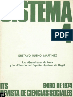 Bueno Martinez. Los Grundisse y Hegel