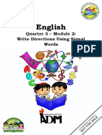 English: Quarter 3 - Module 2: Write Directions Using Signal Words
