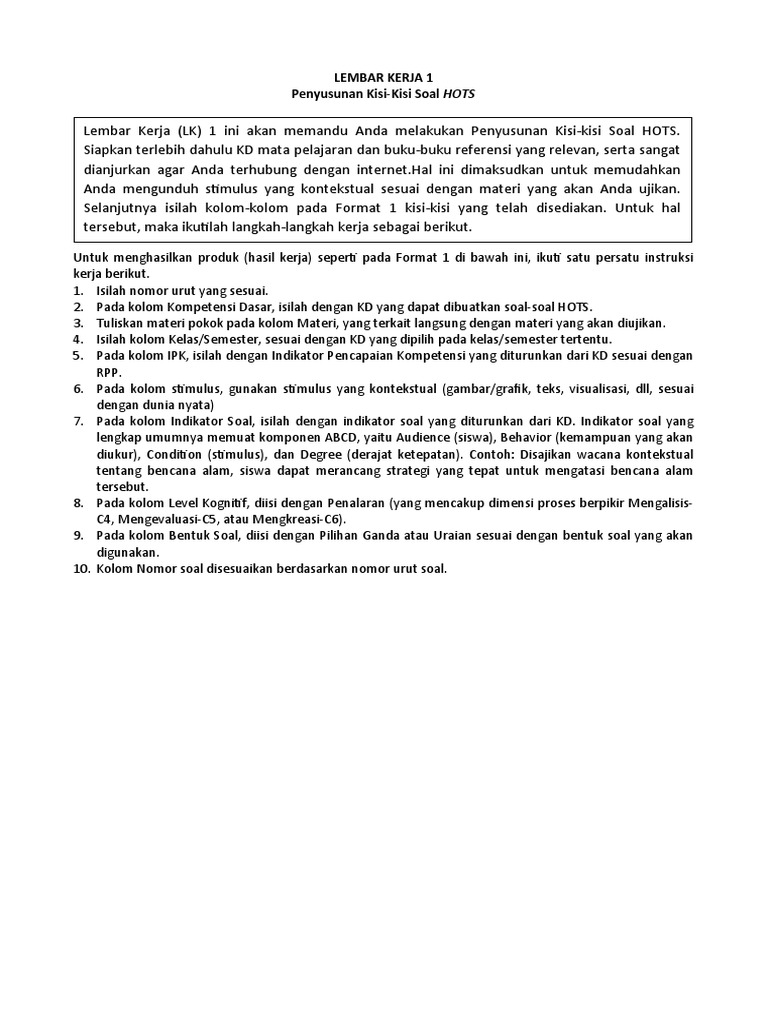 kisi-kisi soal hots tema 5 kelas 4 Kisi-kisi soal hots tema 5 kelas 4