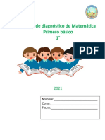 Escuela g-961 Corcovado - Prueba diagnóstica Matemática 1° básico 2021