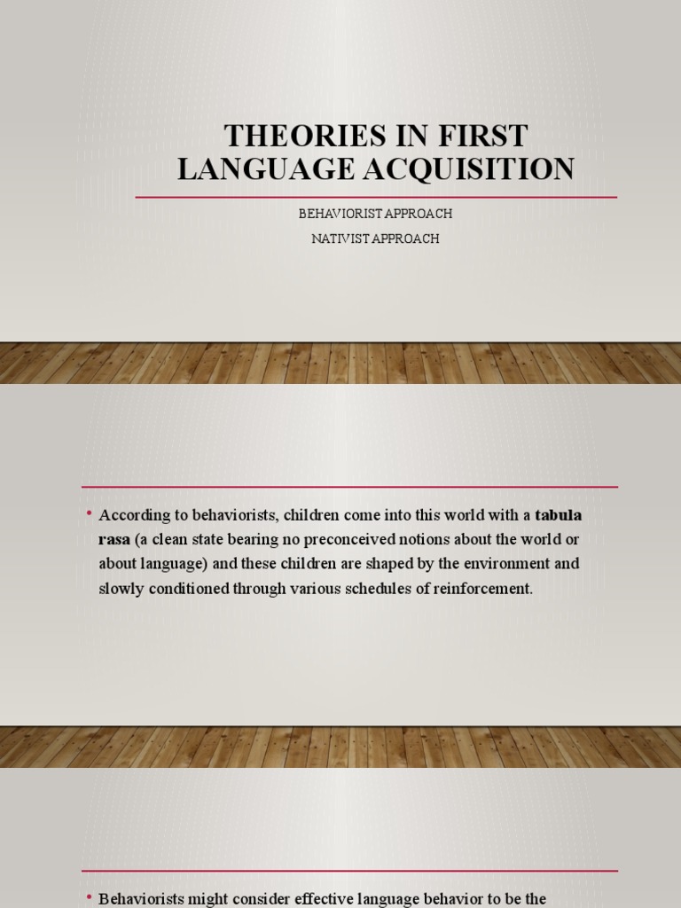 Conditioning Theories in Language Acquisition | PDF | Classical ...