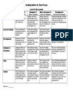 Rubric For Short Essay