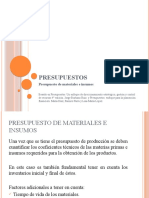 Presupuesto de Materiales e Insumos