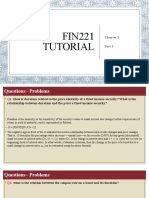 FIN221 Chapter 3 Tutorial - Duration and Bond Prices