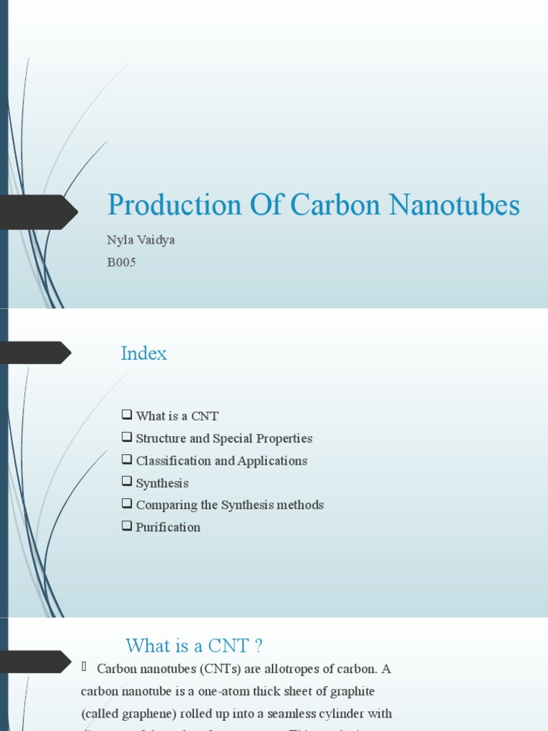 Production of Carbon Nanotubes | PDF | Carbon Nanotube | Carbon