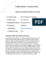 Summer Internship Program - 1st Progress Report.