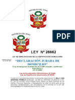 Certificado Domiciliario LEY N º 28882 - Domicilioooooooooooooooooooooooooooaoooooo