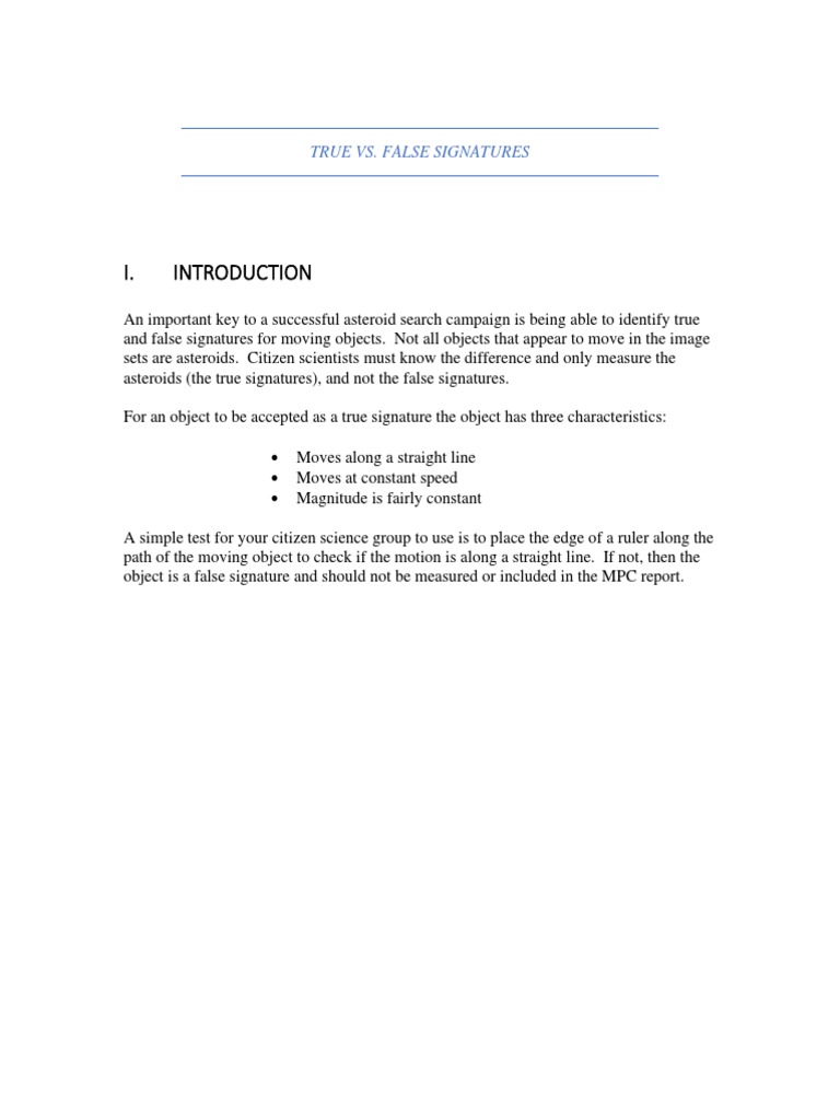 Signature Guide | PDF | Asteroid | Nature