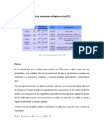 Características de los materiales utilizados en los RTD