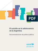El Suicidio en La Adolescencia en La Argentina - Recomendaciones de Política Pública. UNICEF 2019