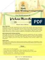 20th National Article Writing Competition: Vichar Manthan