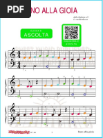 Inno Alla Gioia Spartito Facile Per Pianoforte Doppio Rigo