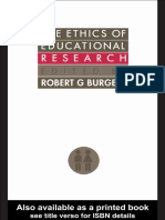 (Social Research and Educational Studies Series) Robert G. Burgess - The Ethics of Educational Research (1989, Routledge)