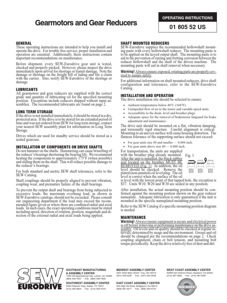 Sew Lubricant Manual PDF Bearing (Mechanical) Lubricant