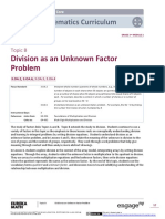 Division As An Unknown Factor Problem: Mathematics Curriculum