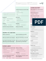 Printable PDF Birth Plan Template 1