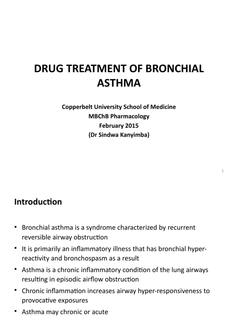 Drug Treatment for Bronchial Asthma | PDF | Asthma | Glucocorticoid
