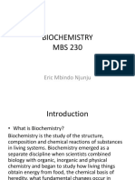 Biochemistry MBS 230: Eric Mbindo Njunju