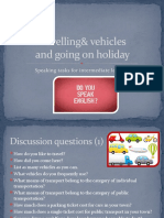 Travelling& Vehicles and Going On Holiday: Speaking Tasks For Intermediate Learners