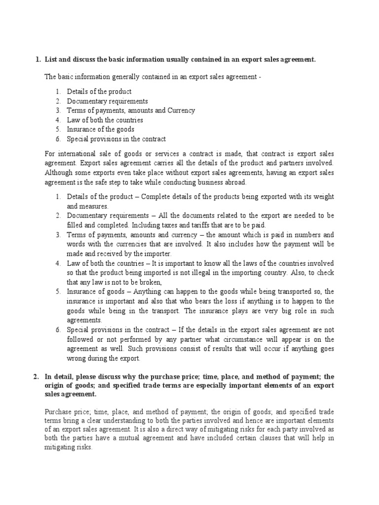 International Trade Law Assignment 1 PDF Trade Business Law
