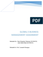Global E-Business Management Assignment: Submitted By: Rajvi Rajendra Chatwani (201900929) Aarti Satish Shah (201900633)