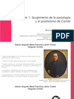 Sesión 1. Augusto Comte y El Positivismo