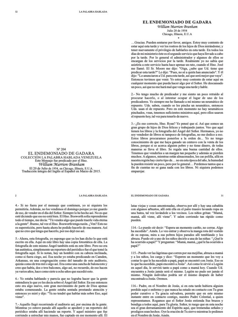 El Endemoniado de Gadara PDF Demonios Jesús