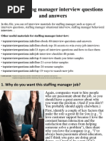 Top 10 Staffing Manager Interview Questions and Answers