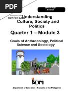 Understanding Culture, Society and Politics: Quarter 1 - Module 3