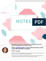 Notes: Hey There! You've Just Downloaded A Free Sample of This Planner Template A.K.A. Demo Version