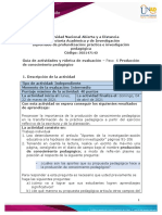 Guía de Actividades y Rúbrica de Evaluación - Unidad 6 - Paso 6 - Producción de Conocimiento Pedagógico