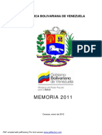 Memoria y Cuenta Del MPPS 2011