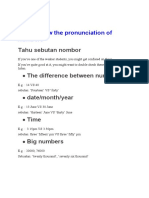 TIP 3: Know The Pronunciation of Numbers: Tahu Sebutan Nombor