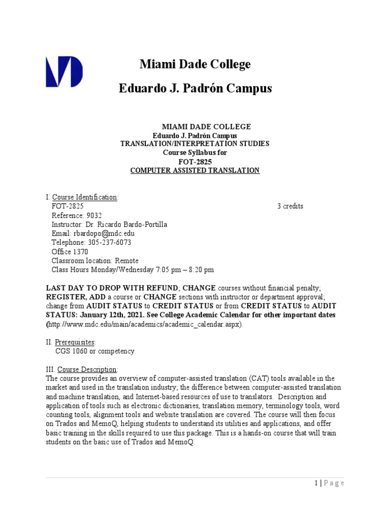 Syllabus 2825 CAT - Spring21 | PDF | Computing | Software