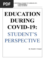 Research Chapter 1 - STUDENT'S PERSPECTIVE ON THE NEW NORMAL