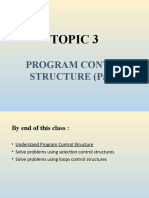 Topic 3: Program Control STRUCTURE (Part 1)
