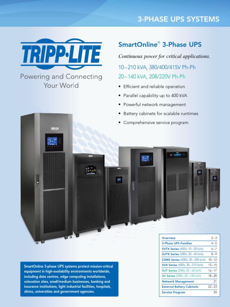 Tripp Lite 3Phase UPS Brochure PDF Power Inverter Electrical