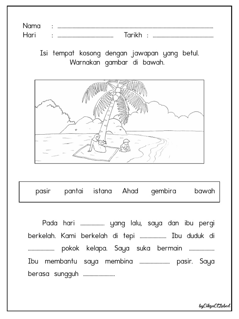 Lembaran Kerja Bergambar Pdf