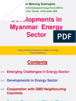 Developments in Myanmar Energy Sector