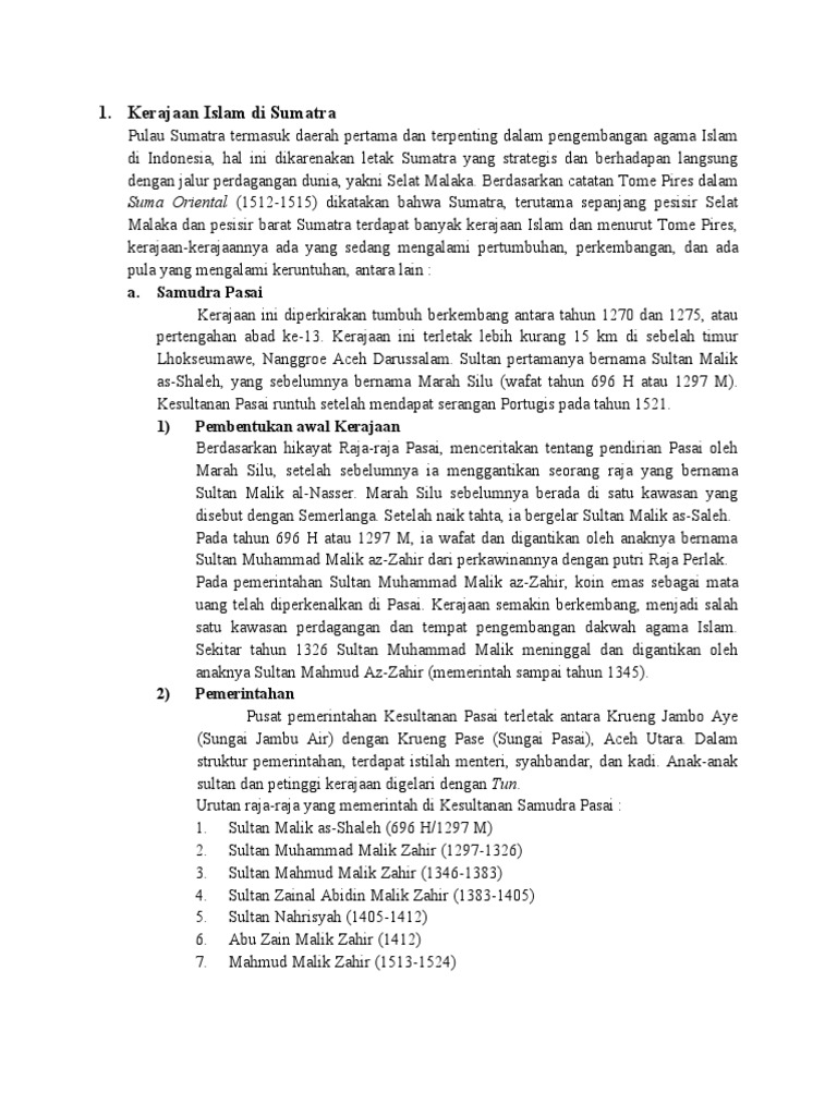 Kerajaan islam di sumatra pdf