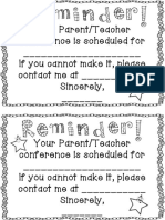 Free Conference Reminder Note
