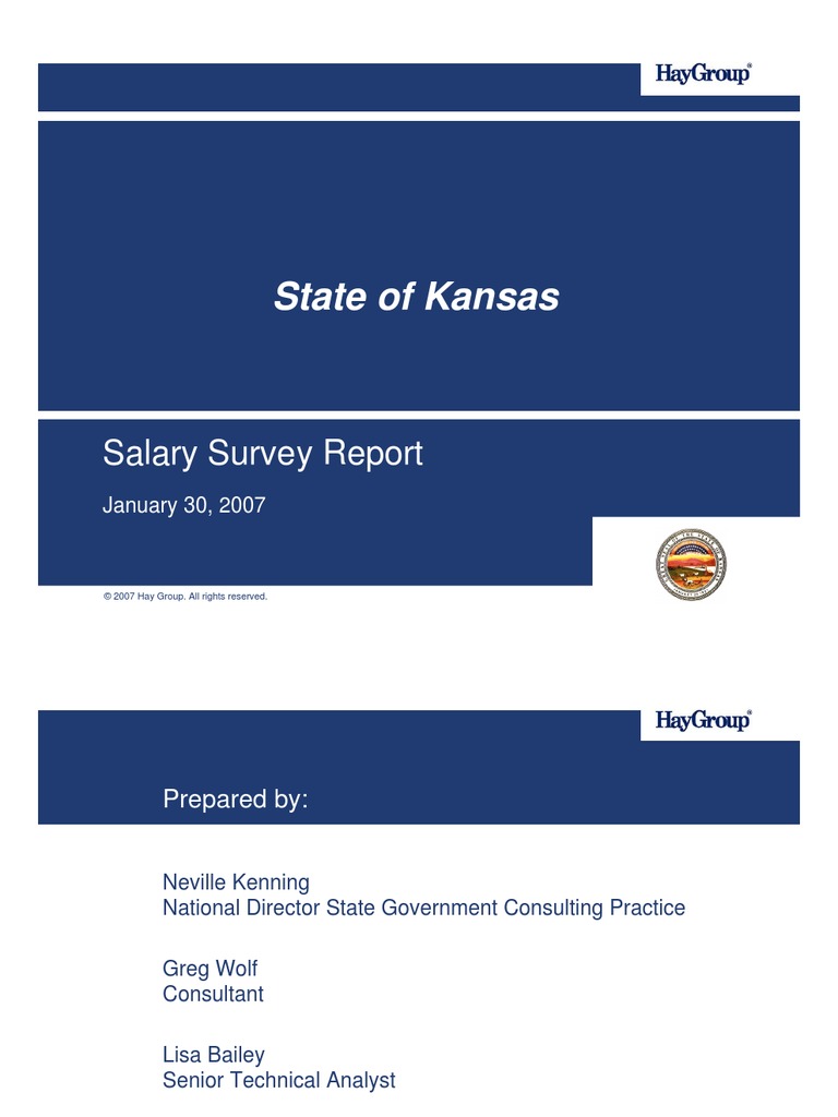 State of Kansas Salary Survey Report PDF Salary Employment