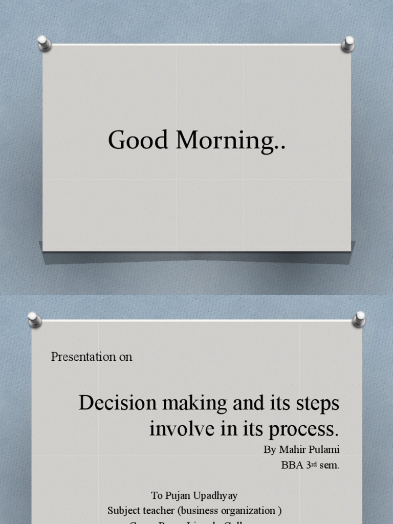 PRESENTATION On Topic Decision Making | PDF | Laptop | Dell