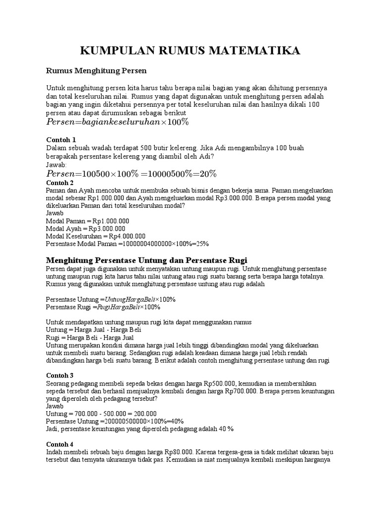 Rumus Matematika Pdf